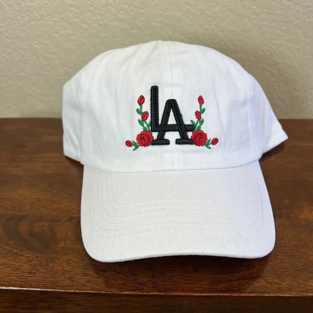 LA white rose Baseball cap with adjustable Streetwear South Central City  Angels
